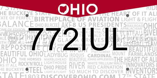 772IUL Ohio License Plate
