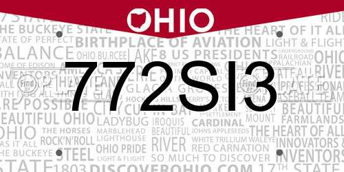 772SI3 Ohio License Plate