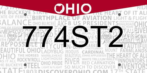 774ST2 Ohio License Plate