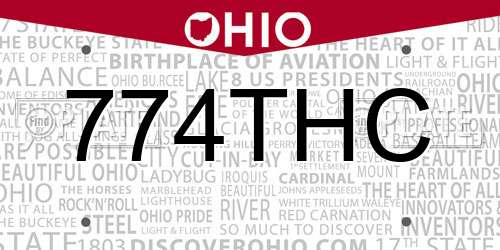 774THC Ohio License Plate