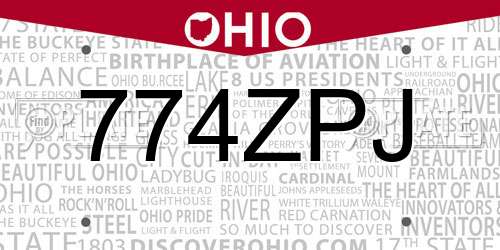 774ZPJ Ohio License Plate