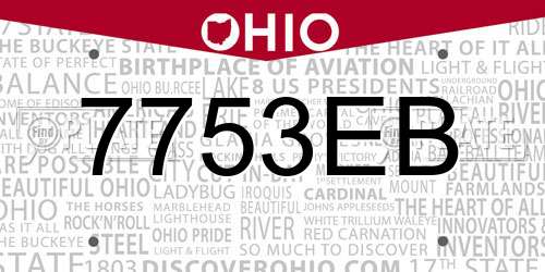 7753EB Ohio License Plate