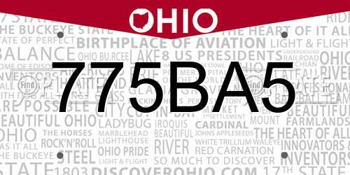 775BA5 Ohio License Plate