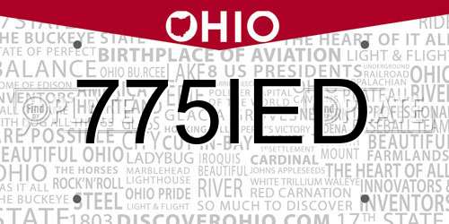 775IED Ohio License Plate