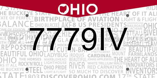 7779IV Ohio License Plate