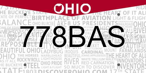 778BAS Ohio License Plate