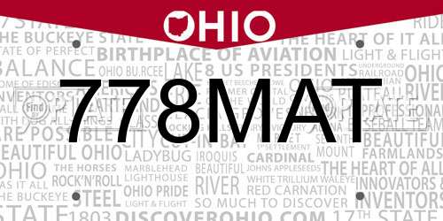 778MAT Ohio License Plate
