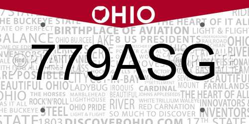 779ASG Ohio License Plate