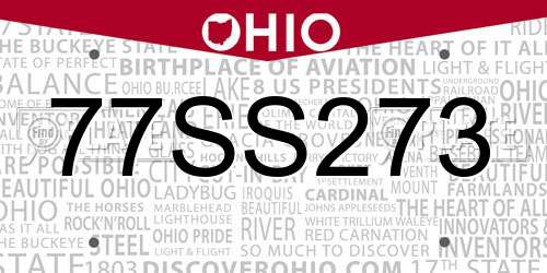 77SS273 Ohio License Plate