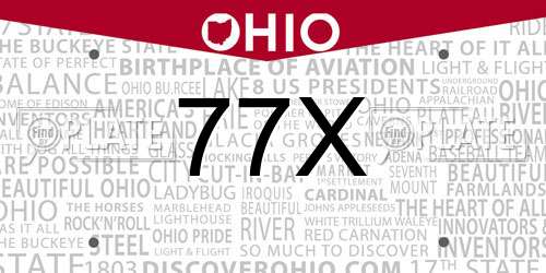 77X Ohio License Plate