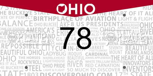 78 Ohio License Plate