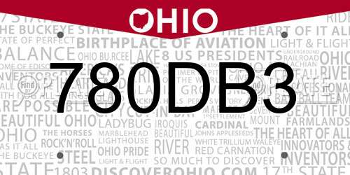 780DB3 Ohio License Plate