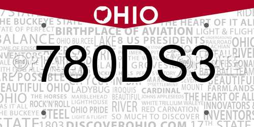 780DS3 Ohio License Plate