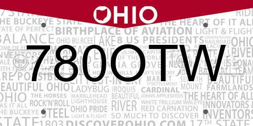 780OTW Ohio License Plate