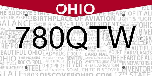 780QTW Ohio License Plate