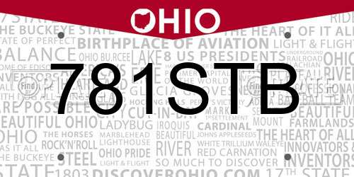 781STB Ohio License Plate