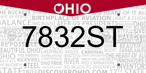 7832ST Ohio License Plate