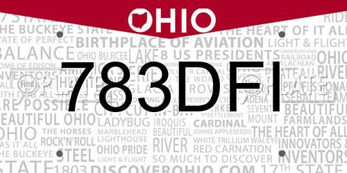 783DFI Ohio License Plate