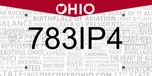 783IP4 Ohio License Plate