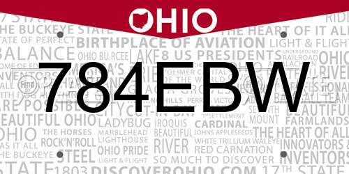 784EBW Ohio License Plate