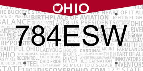 784ESW Ohio License Plate