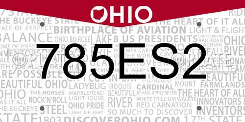 785ES2 Ohio License Plate