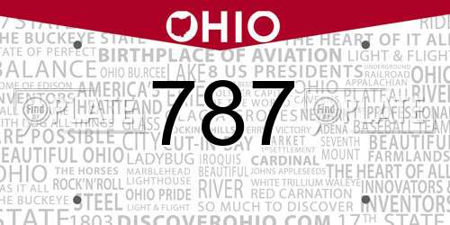 787 Ohio License Plate