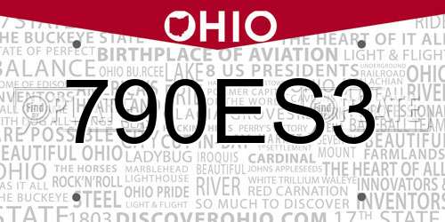 790ES3 Ohio License Plate