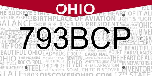 793BCP Ohio License Plate