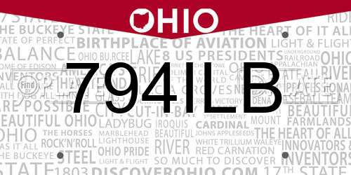 794ILB Ohio License Plate