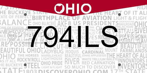 794ILS Ohio License Plate