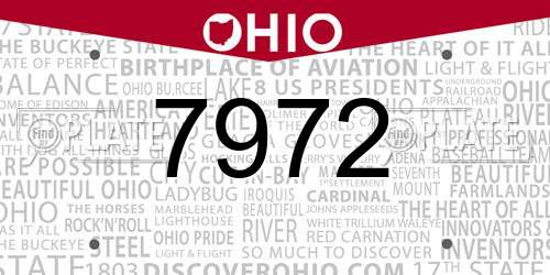 7972 Ohio License Plate