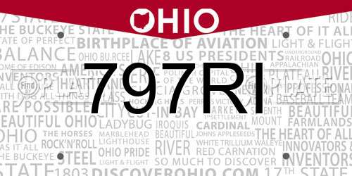 797RI Ohio License Plate