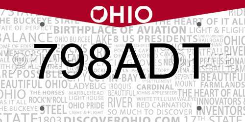 798ADT Ohio License Plate