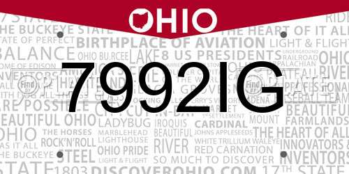7992IG Ohio License Plate