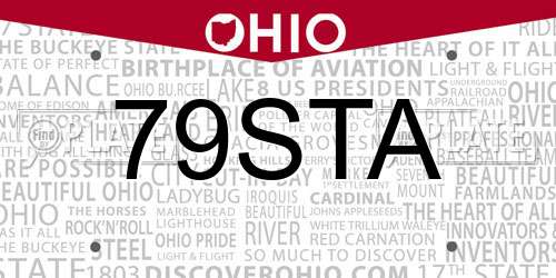 79STA Ohio License Plate
