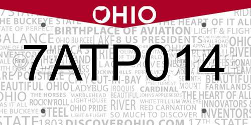7ATP014 Ohio License Plate