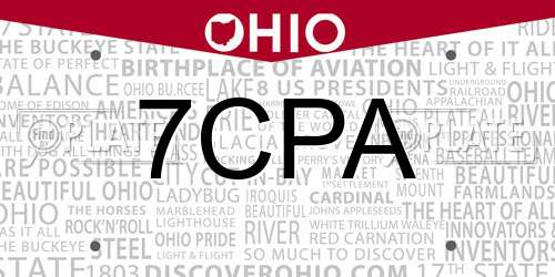 7CPA Ohio License Plate
