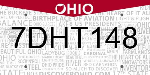 7DHT148 Ohio License Plate
