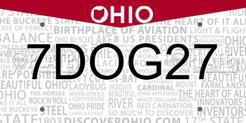 7DOG27 Ohio License Plate