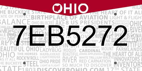 7EB5272 Ohio License Plate