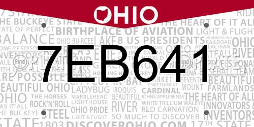7EB641 Ohio License Plate