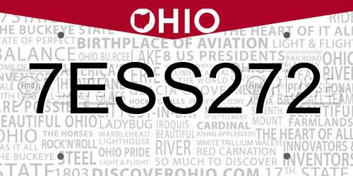 7ESS272 Ohio License Plate