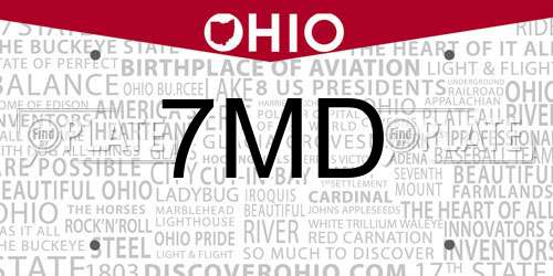 7MD Ohio License Plate