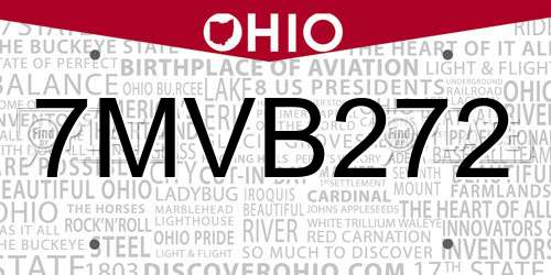7MVB272 Ohio License Plate