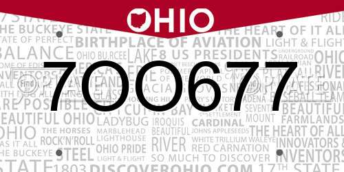 7OO677 Ohio License Plate