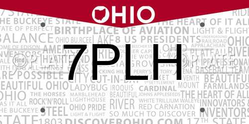 7PLH Ohio License Plate