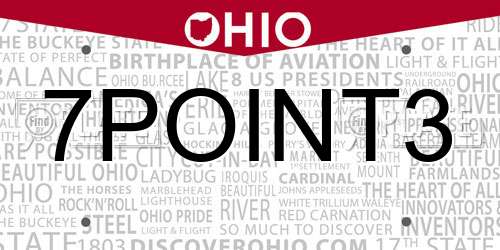 7POINT3 Ohio License Plate