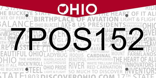7POS152 Ohio License Plate