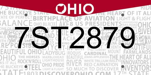 7ST2879 Ohio License Plate